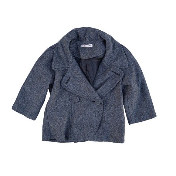 Forever 21 Jackets & Blazers - VTG Coquette Whimsy Forever 21 Twee One Button Pea Coat Twee Grey White Small